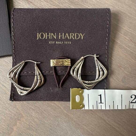 John Hardy Bamboo Hoop Earings, Sterling Silver - Picture 4 of 5